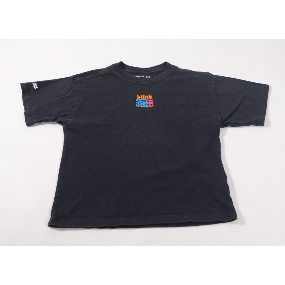 Abercrombie Kids Shirt Unisex 9/10 Black Blink-182 Band Tee Relaxed Embroidered